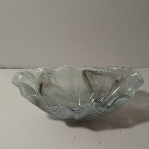 Murano Gray Glass Art Sculpture Fluid Organic Design